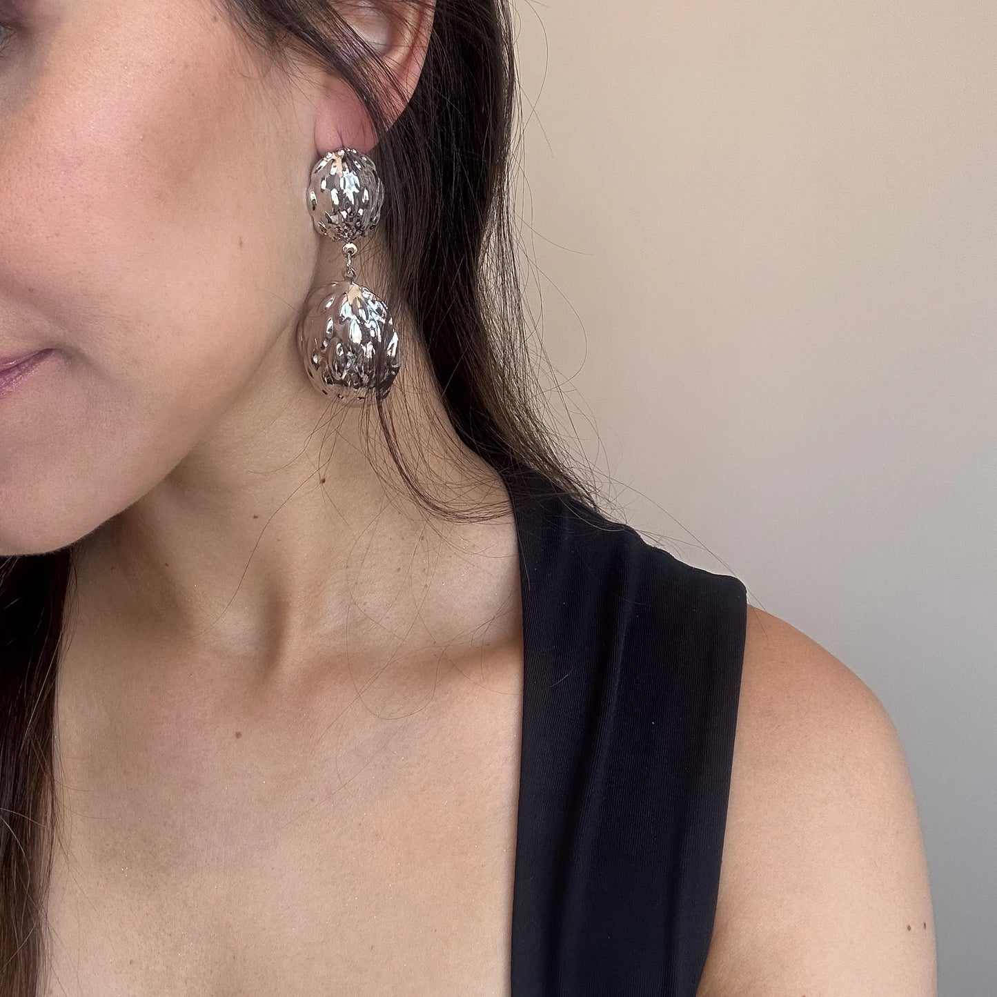 Brinco Duas Bolas Prata