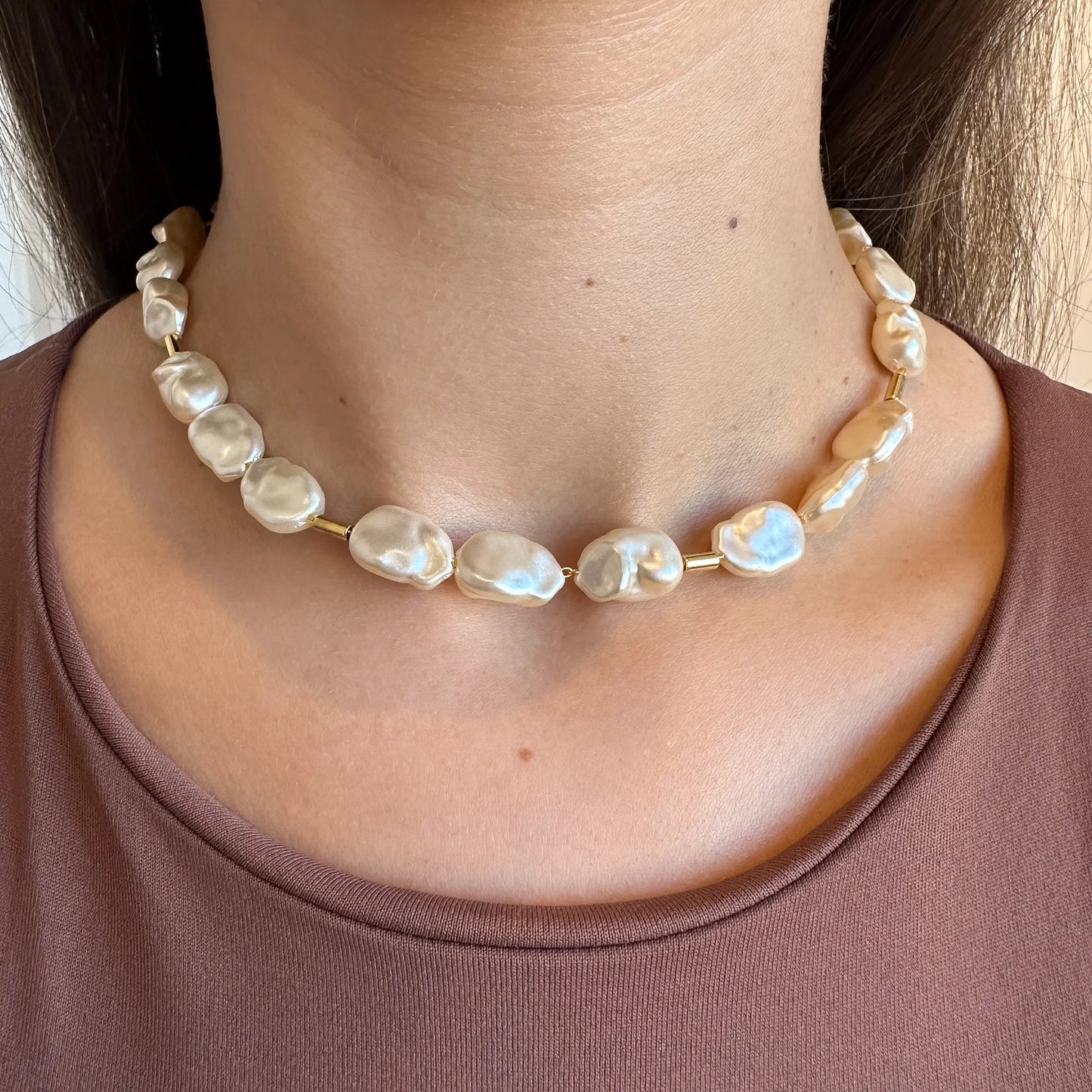 Colar Liso Madre Perola