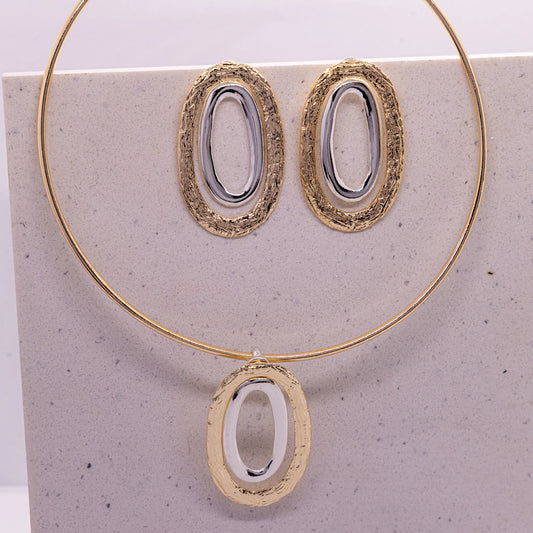 Conjunto Brinco E Colar Orgânico