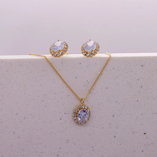 Conjunto Ponto De Luz Com Strass