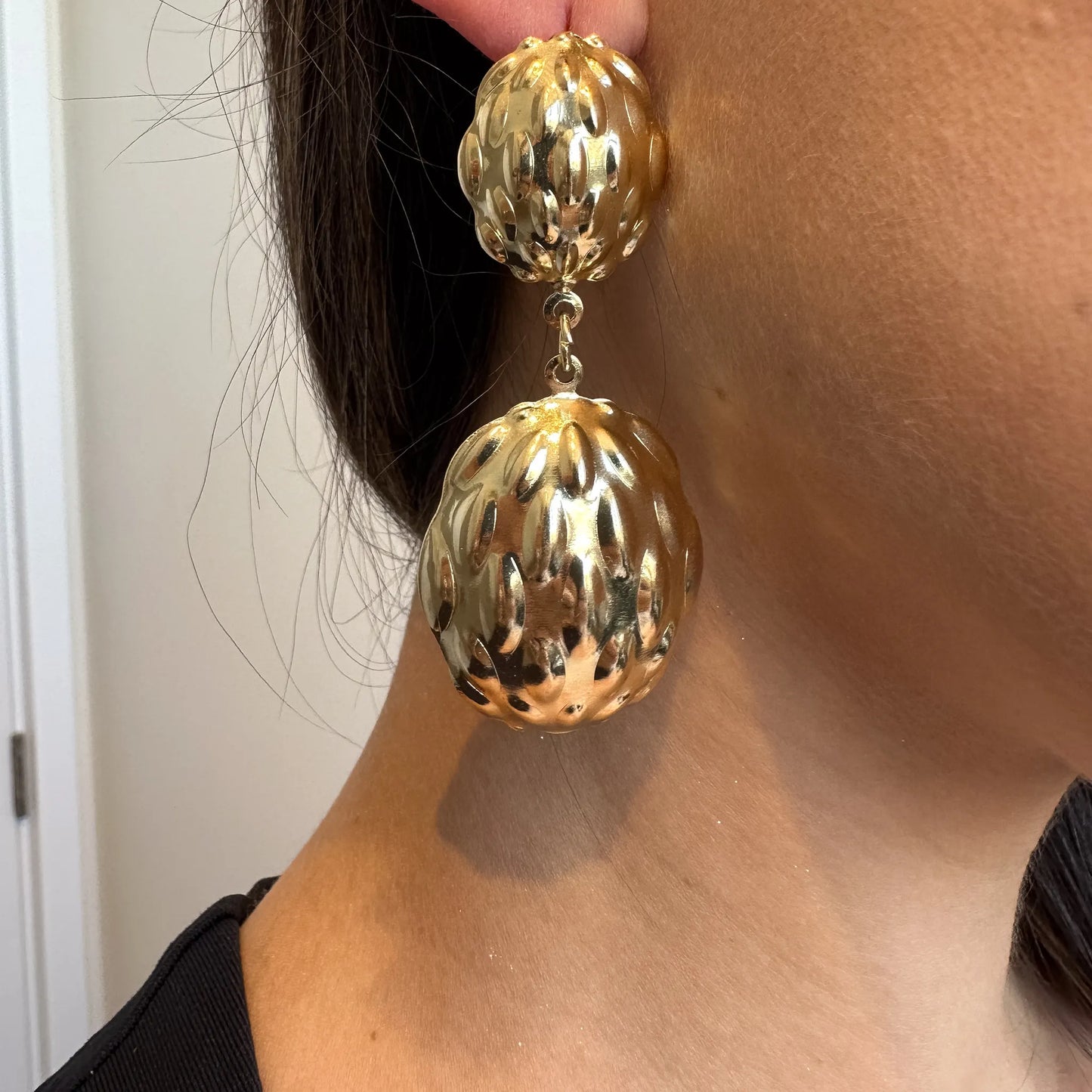 Brinco Duas Bolas Dourado