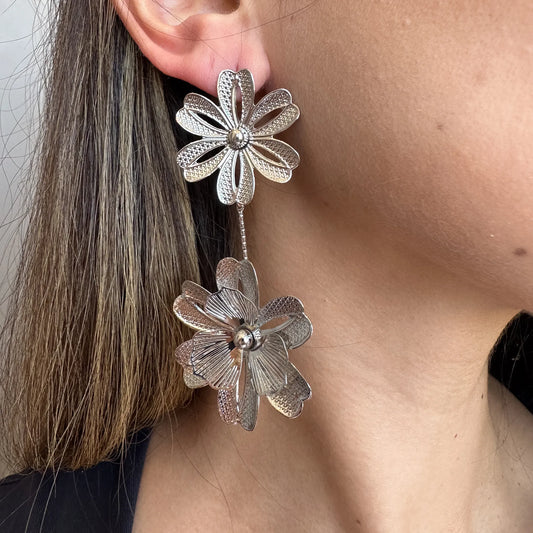 Brinco Flor Prata