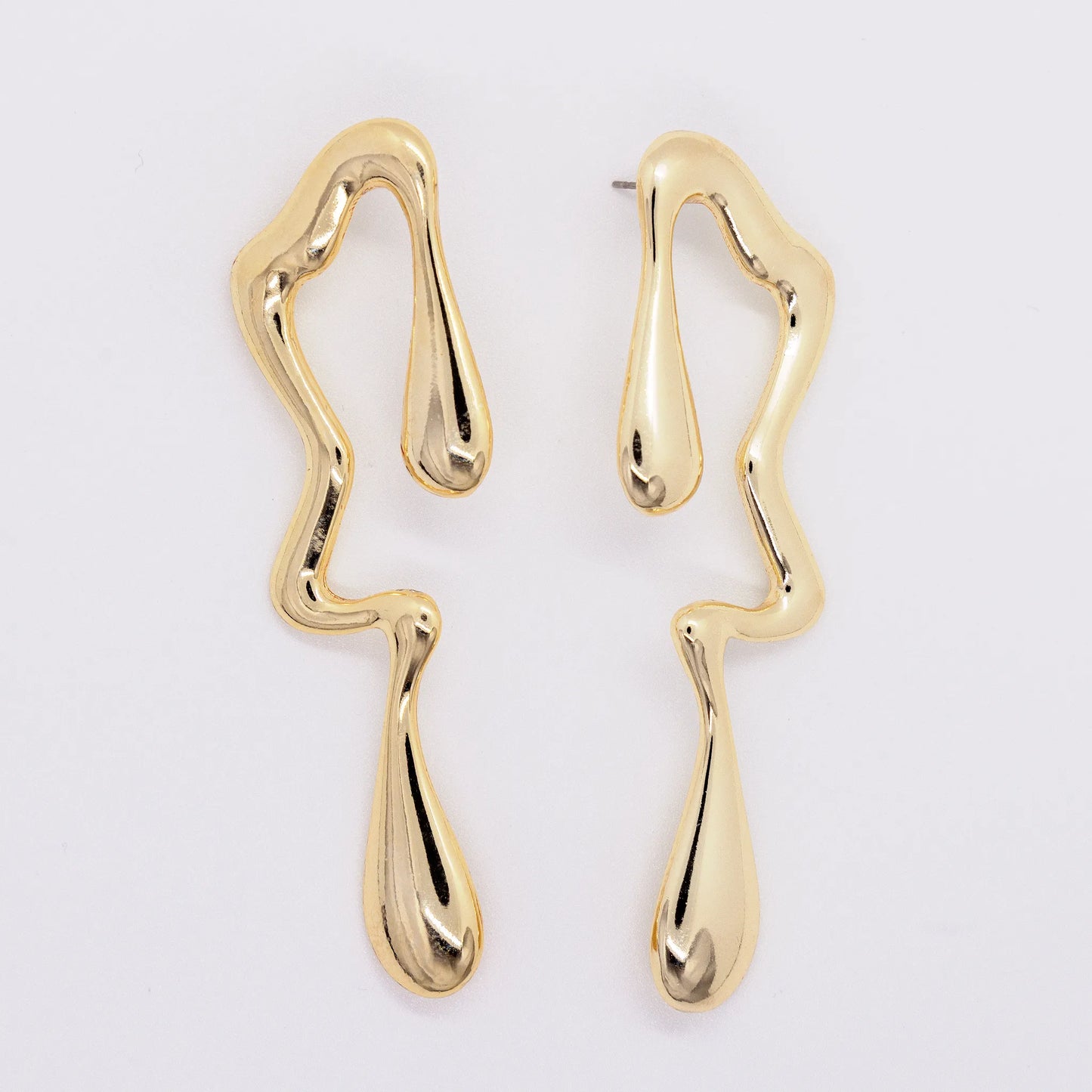 Brinco Orgânico Comprido Dourado