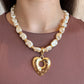 Colar Coração Madre Perola
